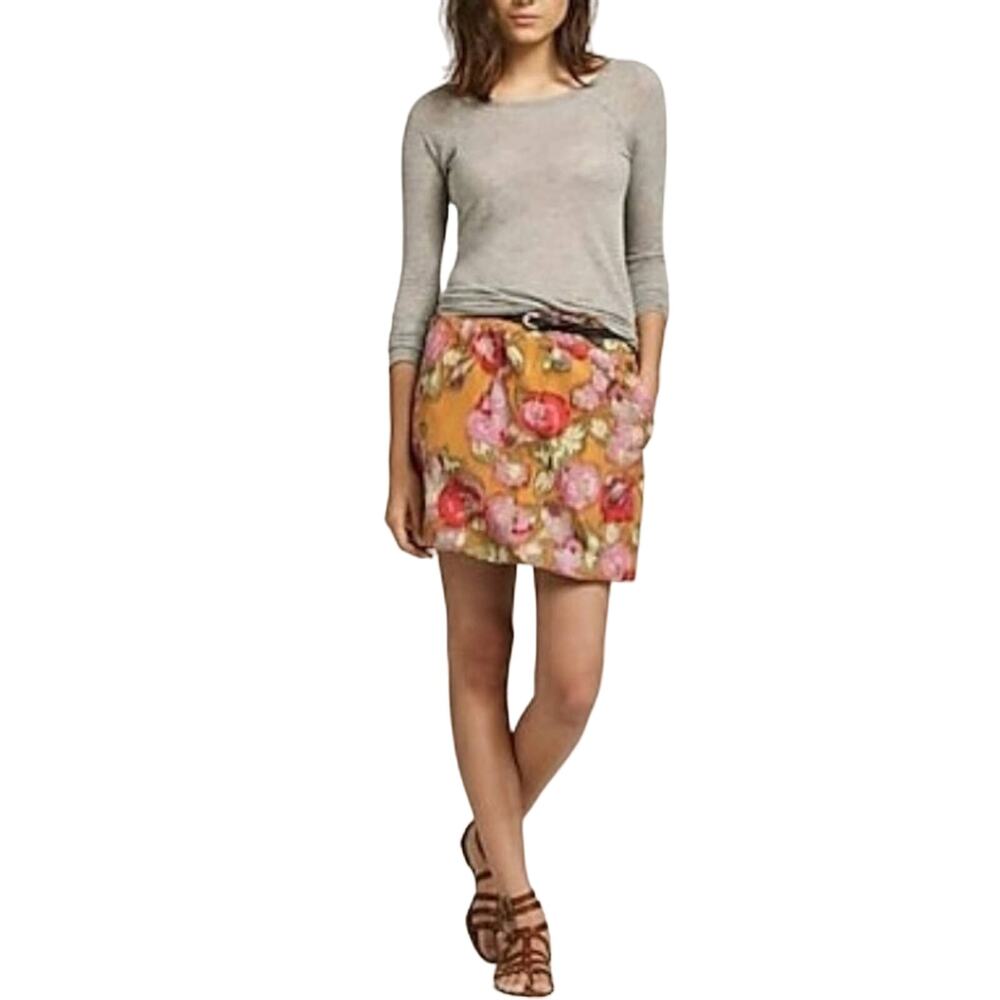 J Crew Poppy Waterfloral Skirt - Size 0 - EUC